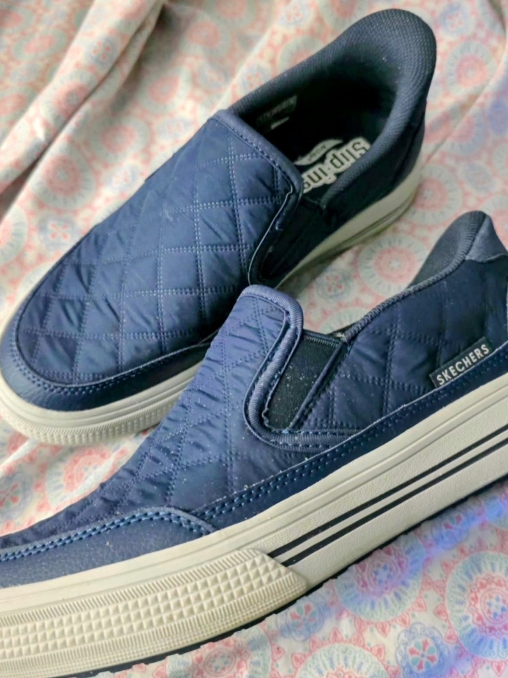 Skechers Quilted Navy Slip-On Casual Loafers